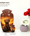 Dark Brown Pet Urn for Dog - Pet Cremation Urn for Poodle Dog Ashes