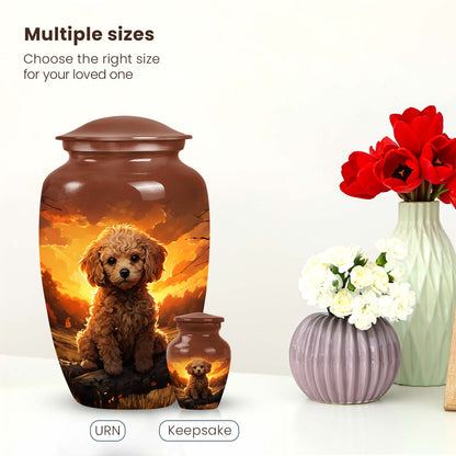 Brown Personalized Dog Cremation Urn for Pet Ashes - Yatskia