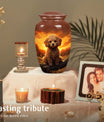 Dark Brown Pet Urn for Dog - Pet Cremation Urn for Poodle Dog Ashes