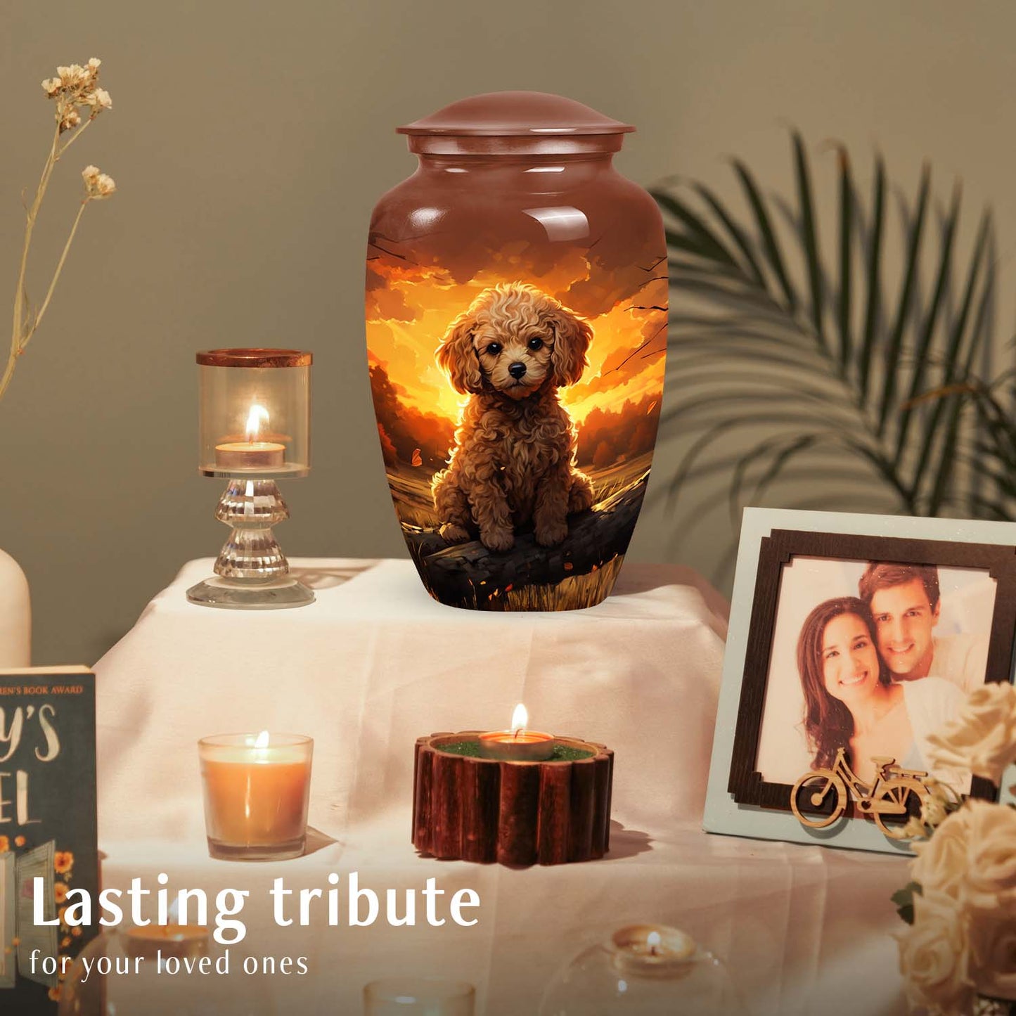 Brown Personalized Dog Cremation Urn for Pet Ashes - Yatskia