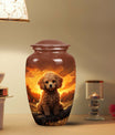 Dark Brown Pet Urn for Dog - Pet Cremation Urn for Poodle Dog Ashes