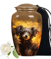 Handmade Pet Urn for Small Poodle Dog - Dog Memorial Urn