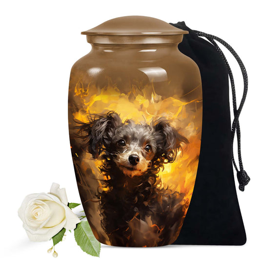Handmade Pet Urn for Small Poodle Dog - Dog Memorial Urn