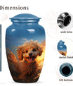 Blue Sky and Golden Sunset Art - Personalized Poodle Urn for Pet Ashes