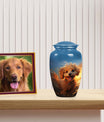 Blue Sky and Golden Sunset Art - Personalized Poodle Urn for Pet Ashes