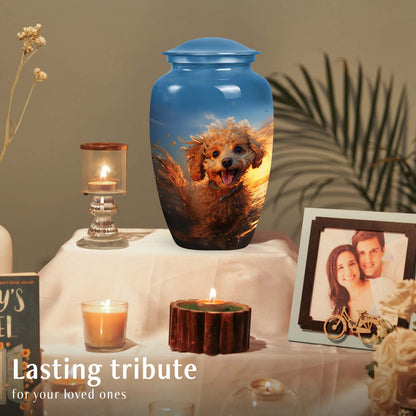 Blue Personalized Dog Cremation Urn for Pet Ashes - Yatskia