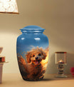 Blue Sky and Golden Sunset Art - Personalized Poodle Urn for Pet Ashes