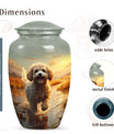 Golden Landscape Dog Urn – 10 inch Keepsake Urn for Dog Ashes