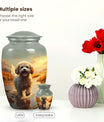 Golden Landscape Dog Urn – 10 inch Keepsake Urn for Dog Ashes