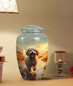 Golden Landscape Dog Urn – 10 inch Keepsake Urn for Dog Ashes