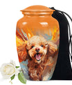 Orange Cremation Urn for Dog Ashes – Poodle Urn for Dog Ashes