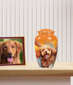 Orange Cremation Urn for Dog Ashes – Poodle Urn for Dog Ashes
