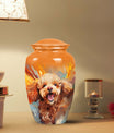 Orange Cremation Urn for Dog Ashes – Poodle Urn for Dog Ashes