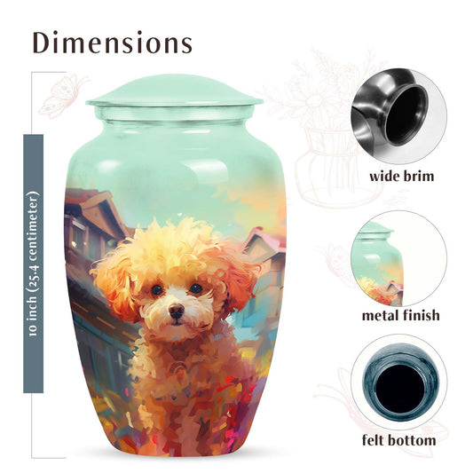 Handmade Poodle Cremation Urn For Ashes - Pet Urns for Dogs