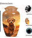 Golden Brown Pet Cremation Urn for Poodle Dog - Keepsake Urn for Pet Ashes