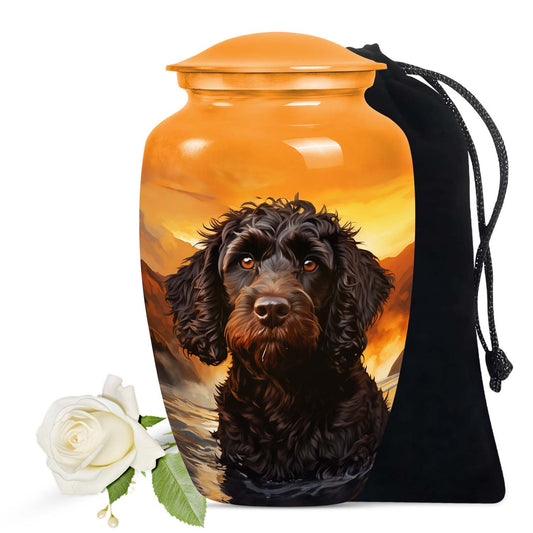 Orange Sunset Dog Urn for Pet Ashes - Personalized Dog Cremation Urn