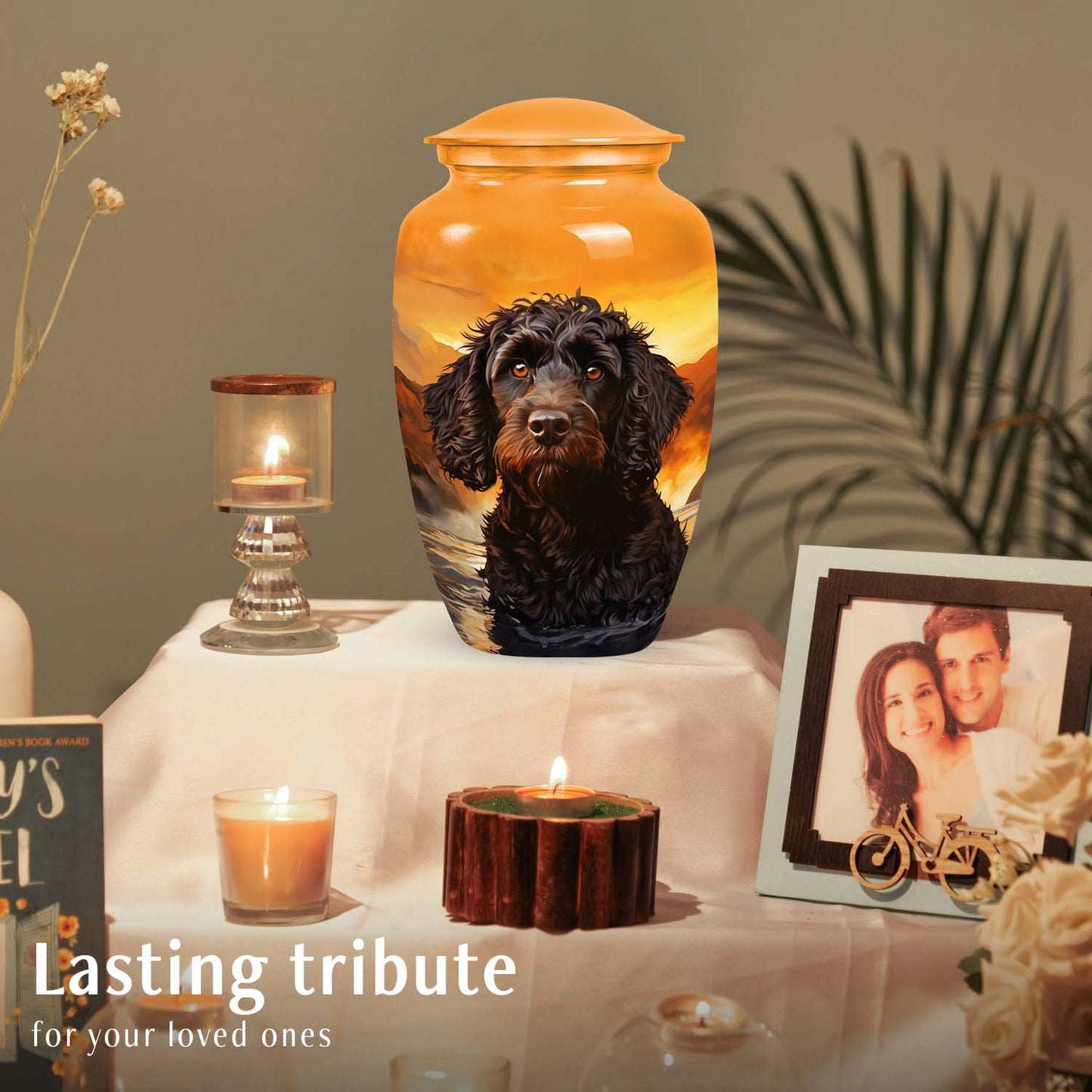 Orange Personalized Dog Cremation Urn for Pet Ashes - Yatskia