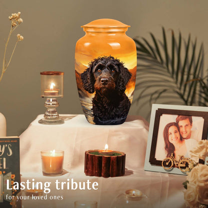 Orange Personalized Dog Cremation Urn for Pet Ashes - Yatskia