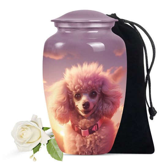 Pink Sunset Dog Cremation Urn for Pet Ashes – Small Poodle Tribute Urn