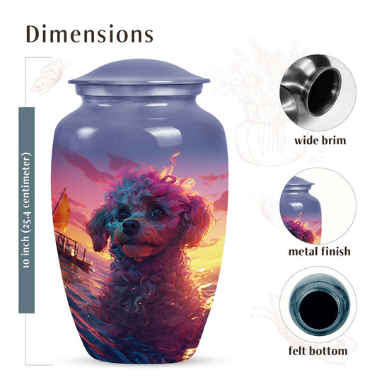 Handcrafted Poodle Cremation Urn for Pet Ashes - Dog Memorial Urn