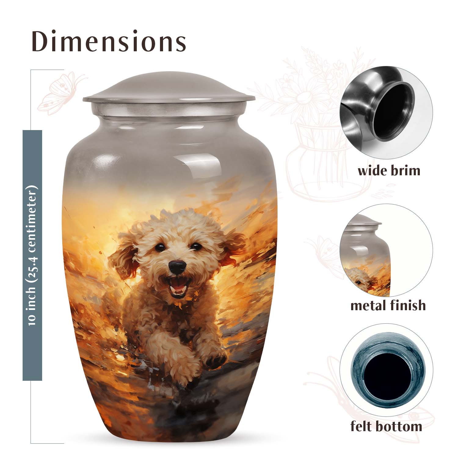Poodle Urn For Cremated Pet Ashes - Personalized Pet Urns for Ashes