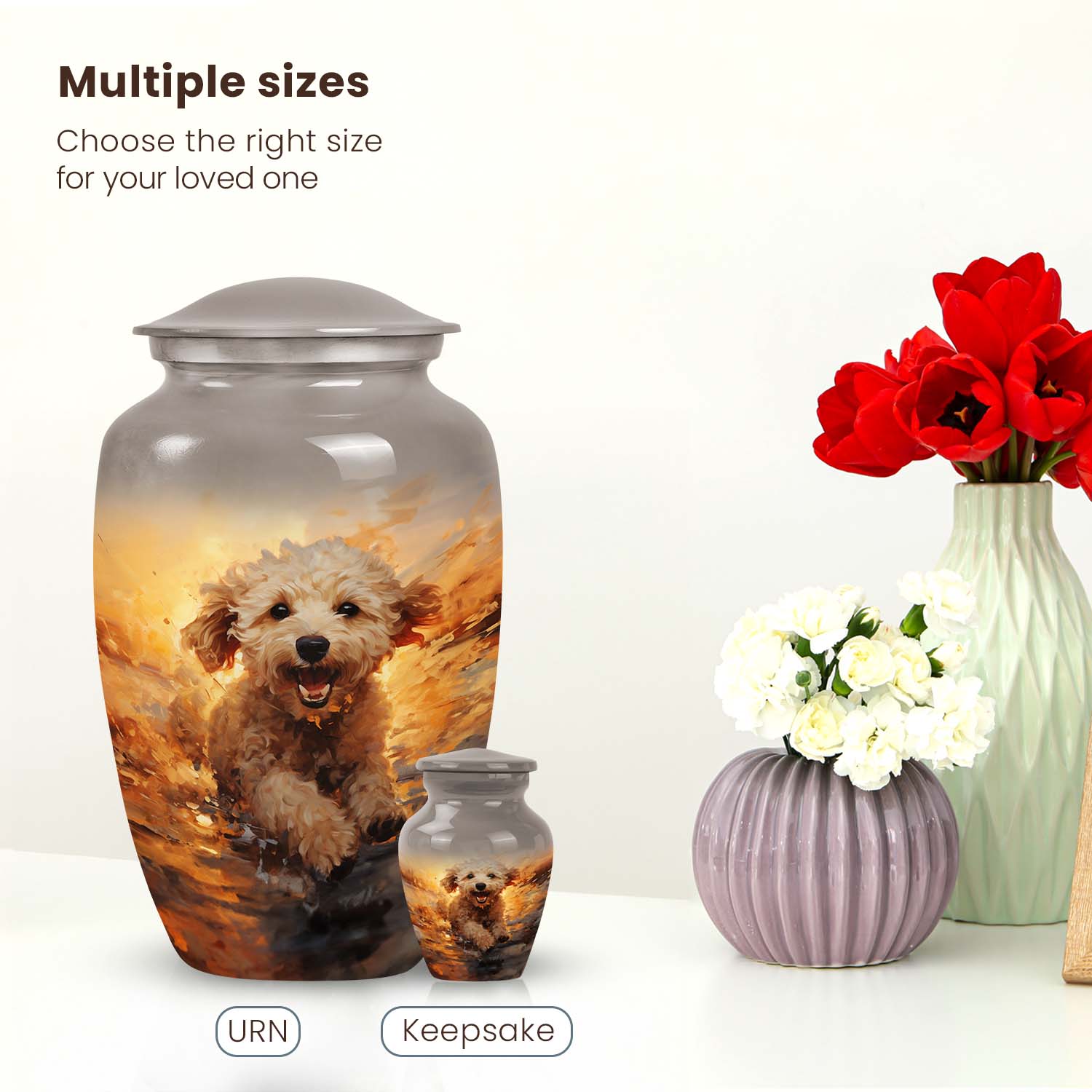 Poodle Urn For Cremated Pet Ashes - Personalized Pet Urns for Ashes