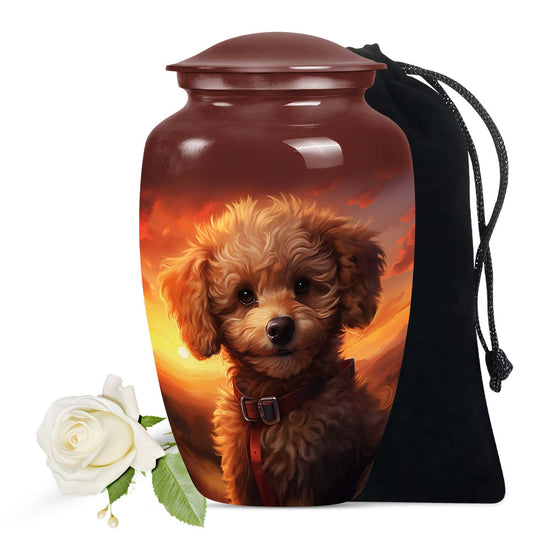Poodle Pet Dog Memorial Urn For Ashes - Pet Urns for Ashes