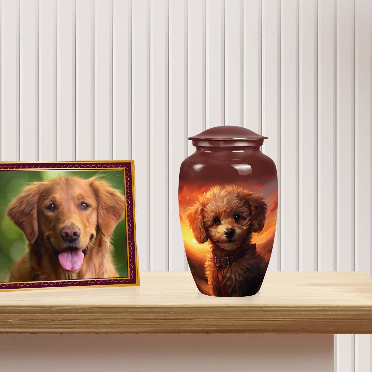 Poodle Pet Dog Memorial Urn For Ashes - Pet Urns for Ashes