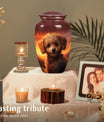 Poodle Pet Dog Memorial Urn For Ashes - Pet Urns for Ashes