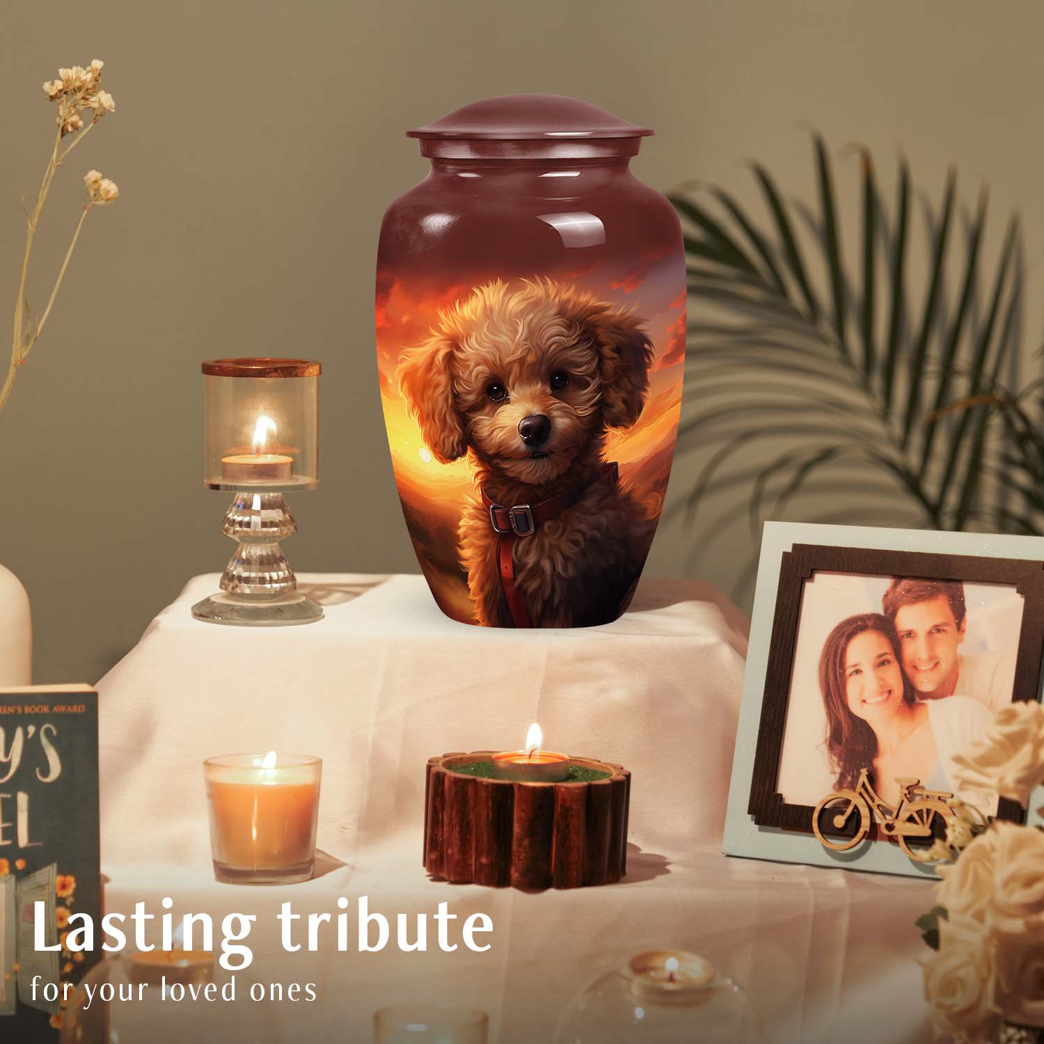 Poodle Pet Dog Memorial Urn For Ashes - Pet Urns for Ashes