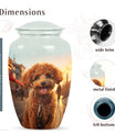 Poodle Memorial Cremation Urn For Ashes - Fiery Poodle Dog Cremation Urn