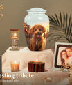 Poodle Memorial Cremation Urn For Ashes - Fiery Poodle Dog Cremation Urn