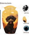 Poodle Urn for Pet Dog Ashes - Fiery Poodle Dog Cremation Urn