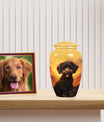 Poodle Urn for Pet Dog Ashes - Fiery Poodle Dog Cremation Urn