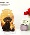 Poodle Urn for Pet Dog Ashes - Fiery Poodle Dog Cremation Urn