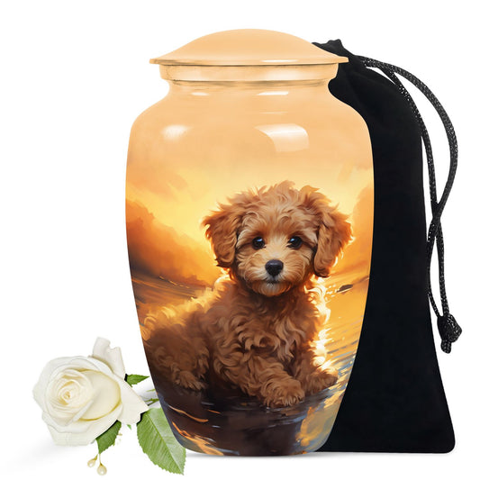 Golden Poodle Memorial Mini Cremation Urn - Pet Memorial Urns