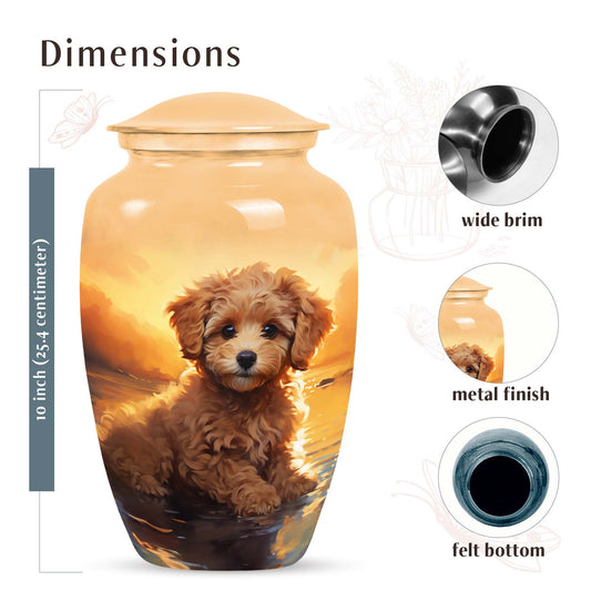 Golden Poodle Memorial Mini Cremation Urn - Pet Memorial Urns
