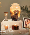 Golden Poodle Memorial Mini Cremation Urn - Pet Memorial Urns