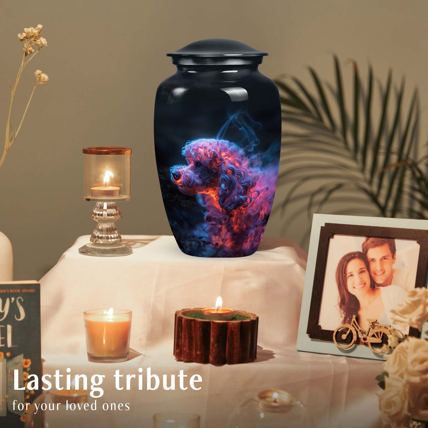 Handcrafted Poodle Urn for Personalized Pet Ashes - Large Dog Urn