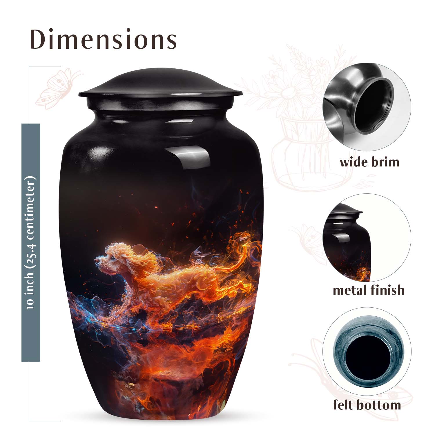 Handcrafted Miniature Poodle Urn for Pet Ashes - Dog Memorial Urn