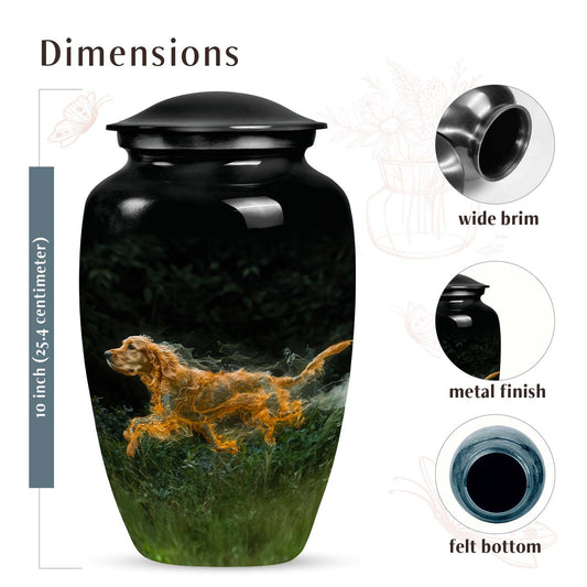 Handcrafted Dog Customize Urn for Pet Ashes - Golden Dog Urn for Ashes