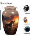 Dog Cremation Urn for Ashes – Beagle Tribute Urn with Fiery Sky