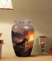 Dog Cremation Urn for Ashes – Beagle Tribute Urn with Fiery Sky