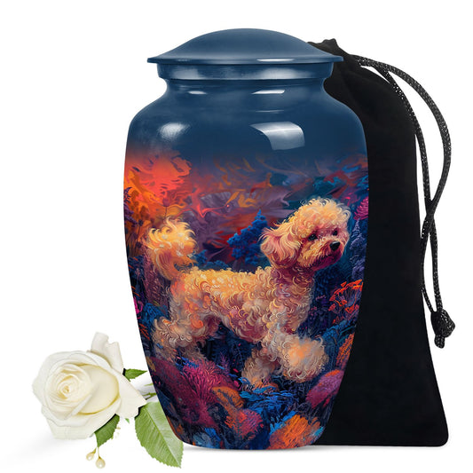 Doodle Dog Ashes Urn – Loving Remembrance Urn with Deep Blue