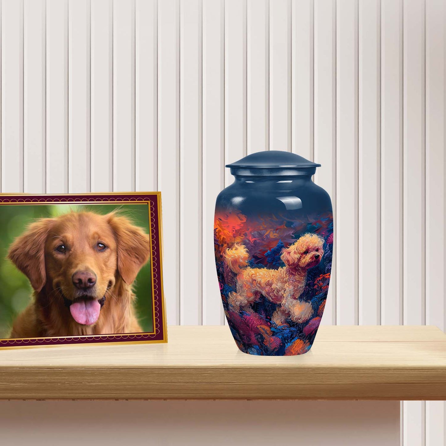 Blue Personalized Dog Cremation Urn for Pet Ashes - Yatskia