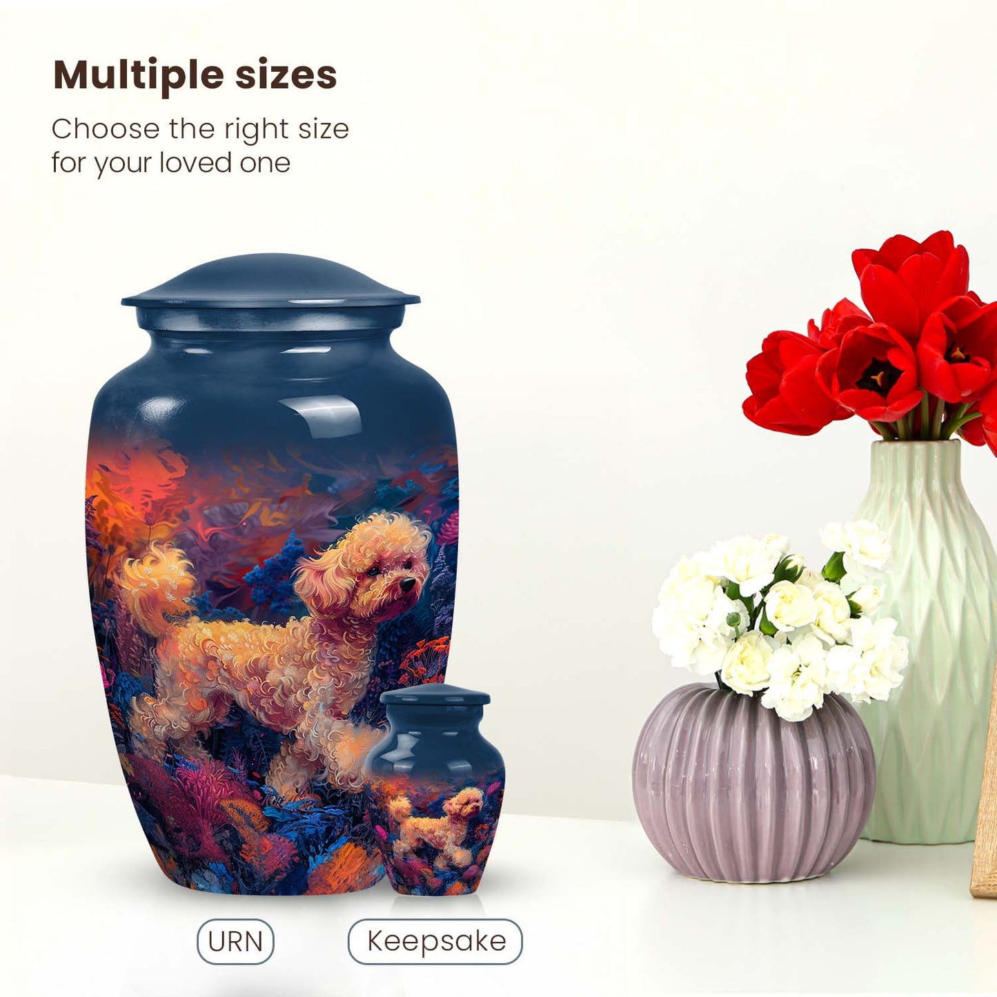 Blue Personalized Dog Cremation Urn for Pet Ashes - Yatskia
