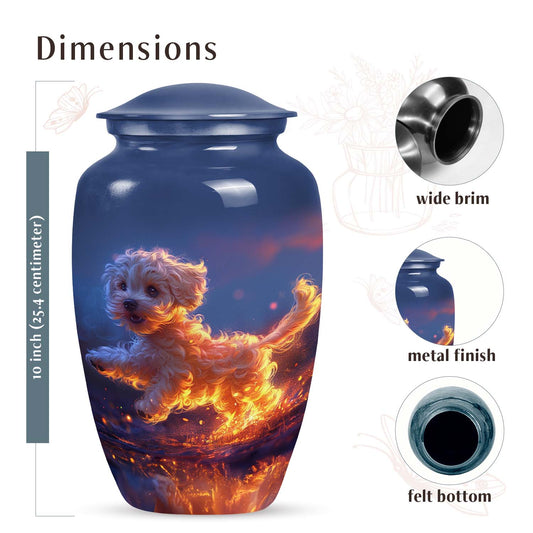 Poodle Cremation Urn for Pet  Ashes - Attractive Dog Memorial Urn