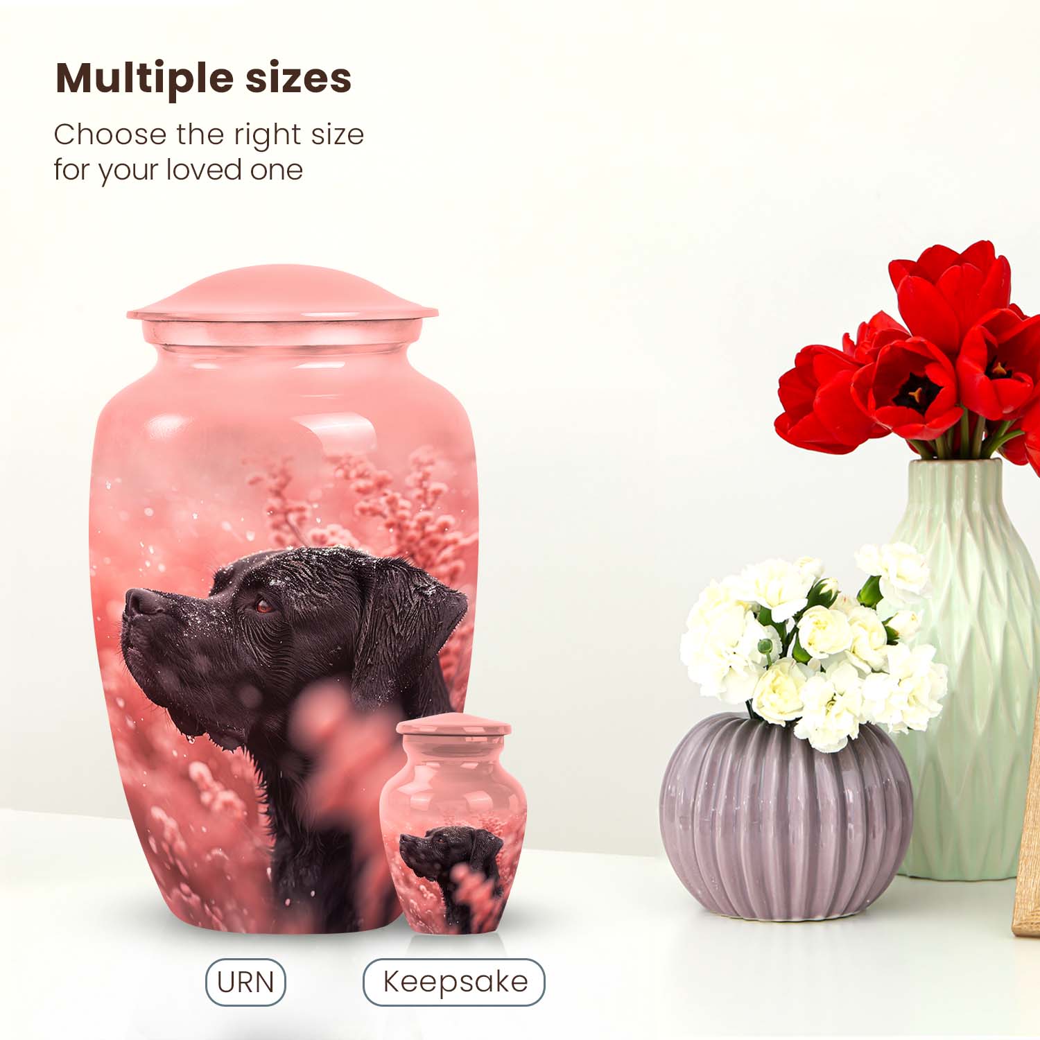 Labrador Custom Cremation Urn for Pet Ashes - Personalised Pet Urn