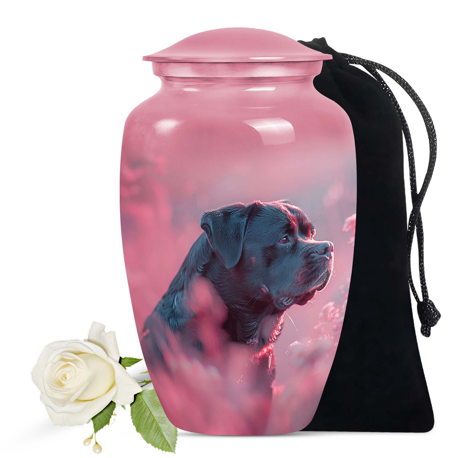 Pink Pet Memorial Urn – Artistic Keepsake for Dog Ashes