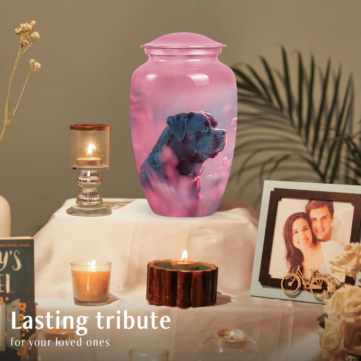 Pink Pet Memorial Urn – Artistic Keepsake for Dog Ashes